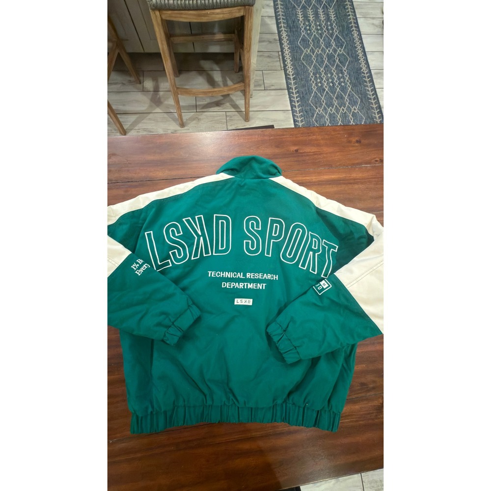 LSKD Sport Technical Research Department Jacket Green Cream Quilted Large